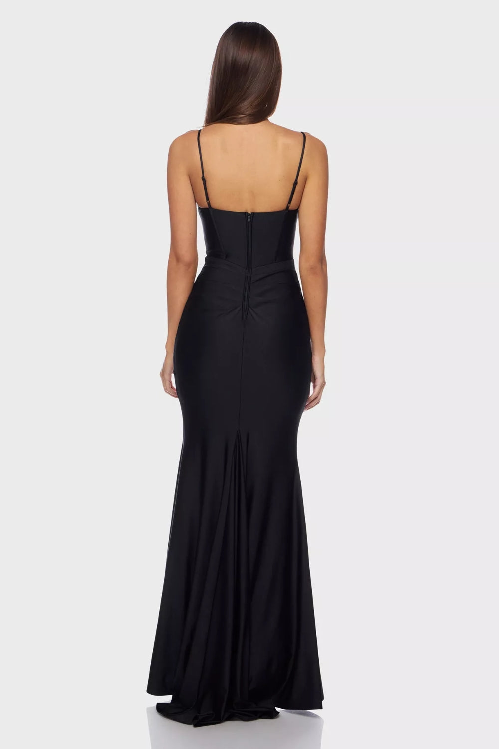 Vestido largo con corset y pedrería