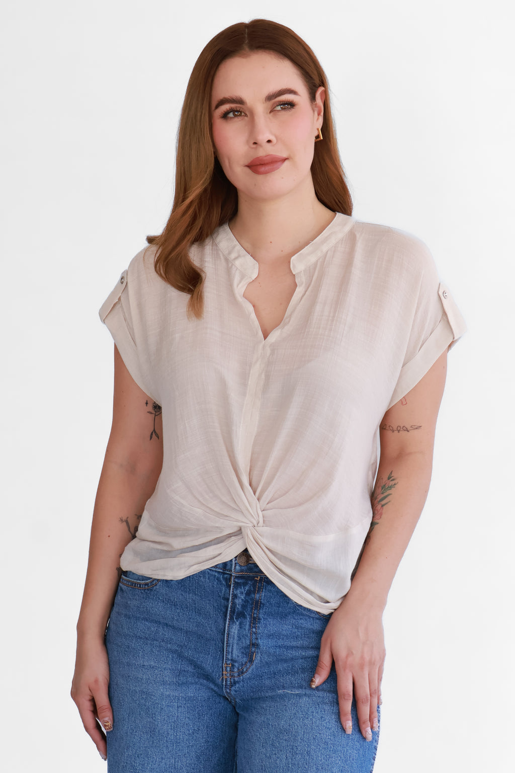 Blusa Beige con Ajuste Inferior | $200 pz
