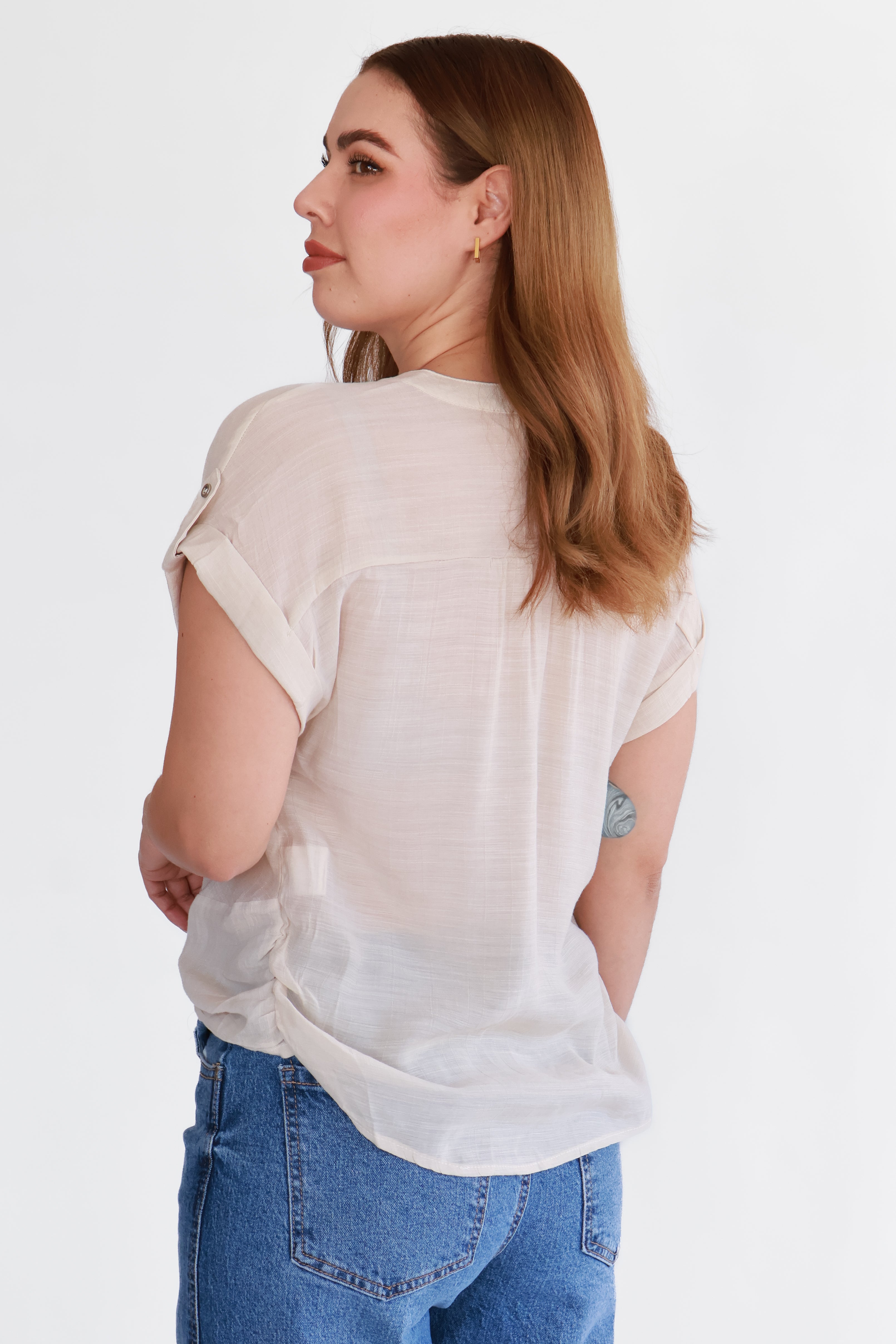 Blusa Beige con Ajuste Inferior | $200 pz