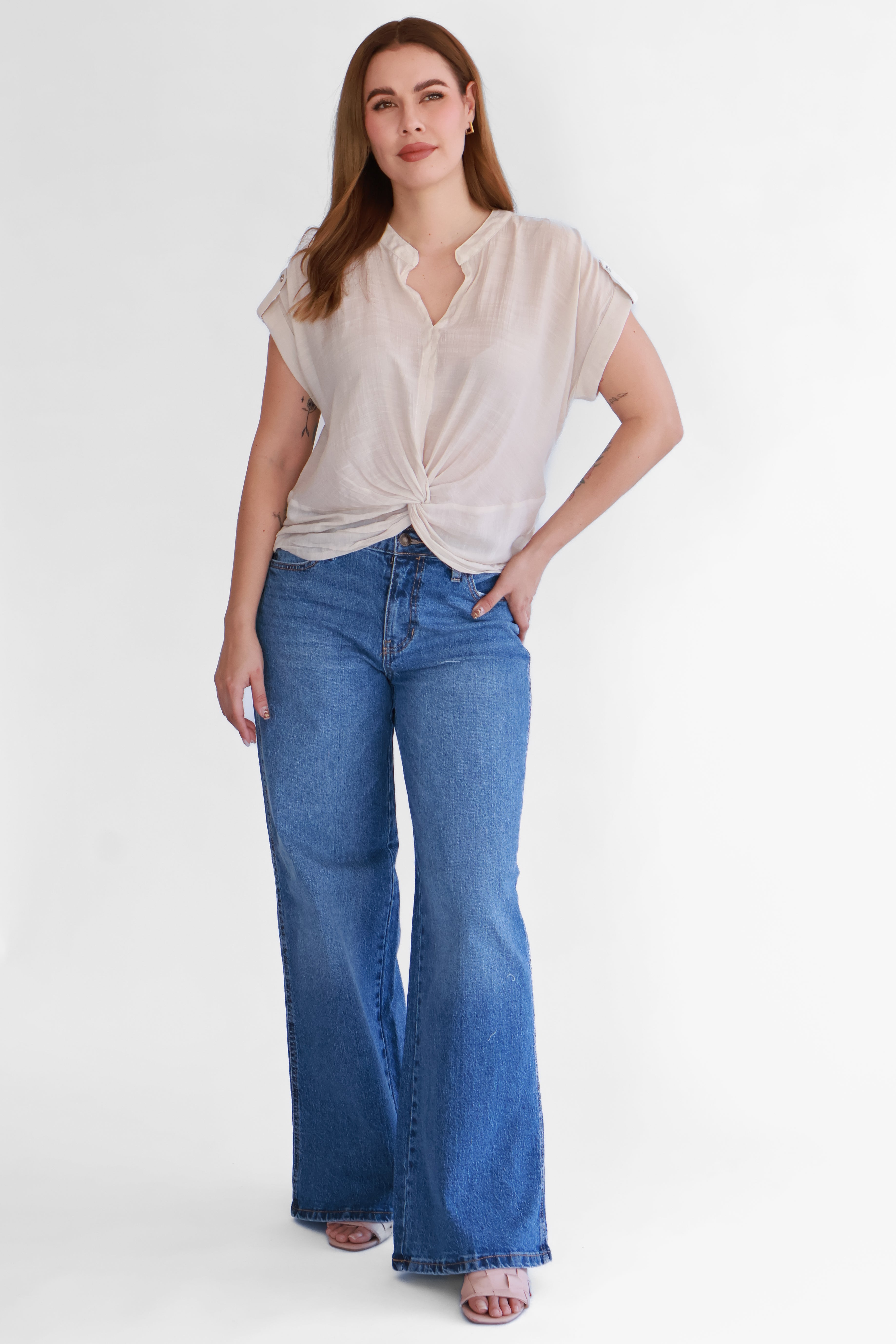 Blusa Beige con Ajuste Inferior | $200 pz