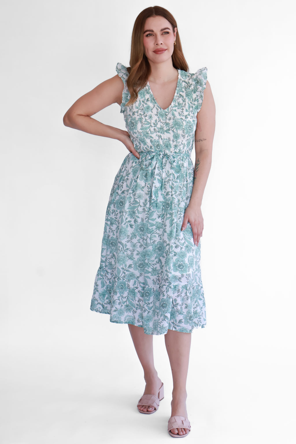 Vestido Midi Fruncido | $270 pz