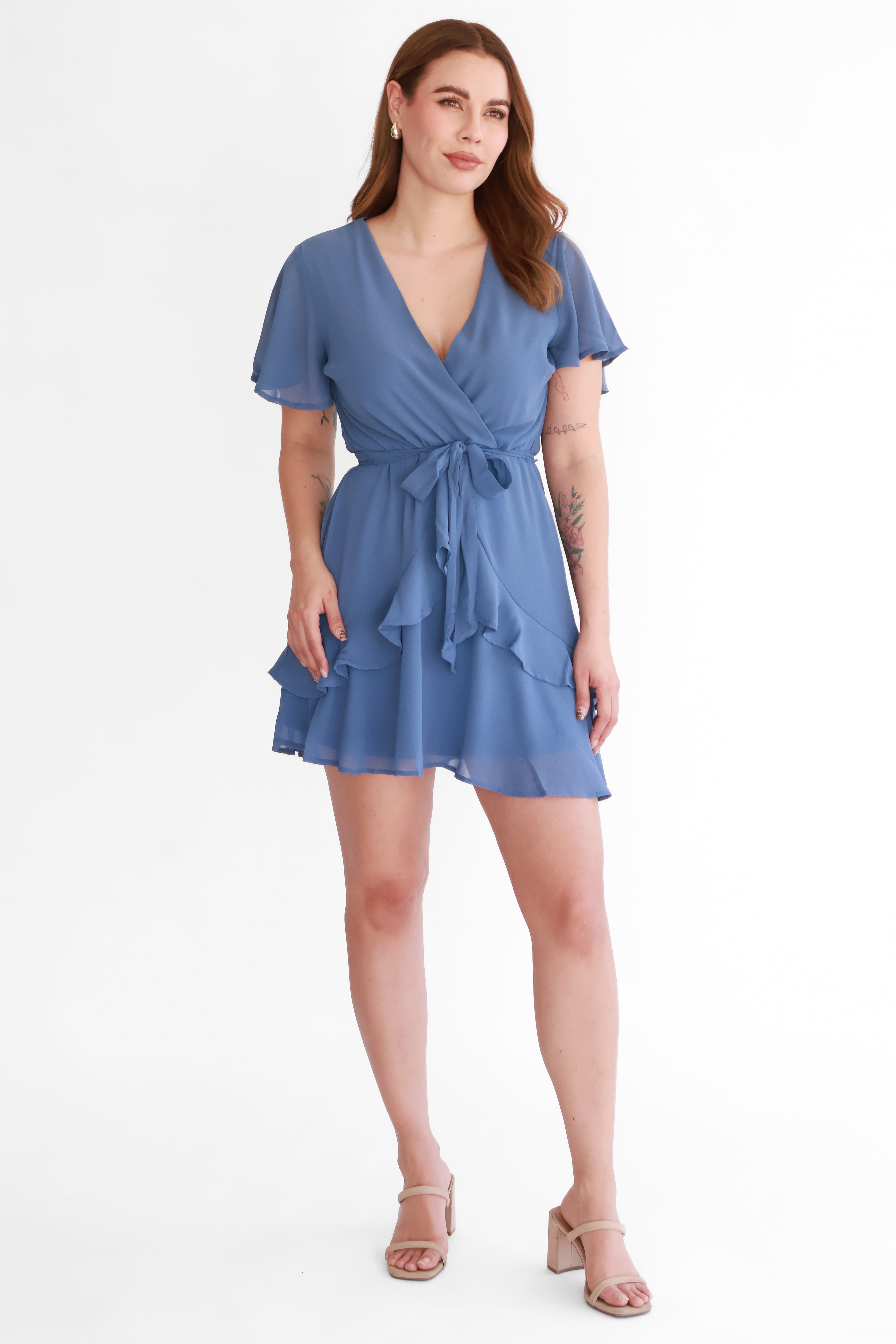 Vestido Corto con Olanes | $250 pz