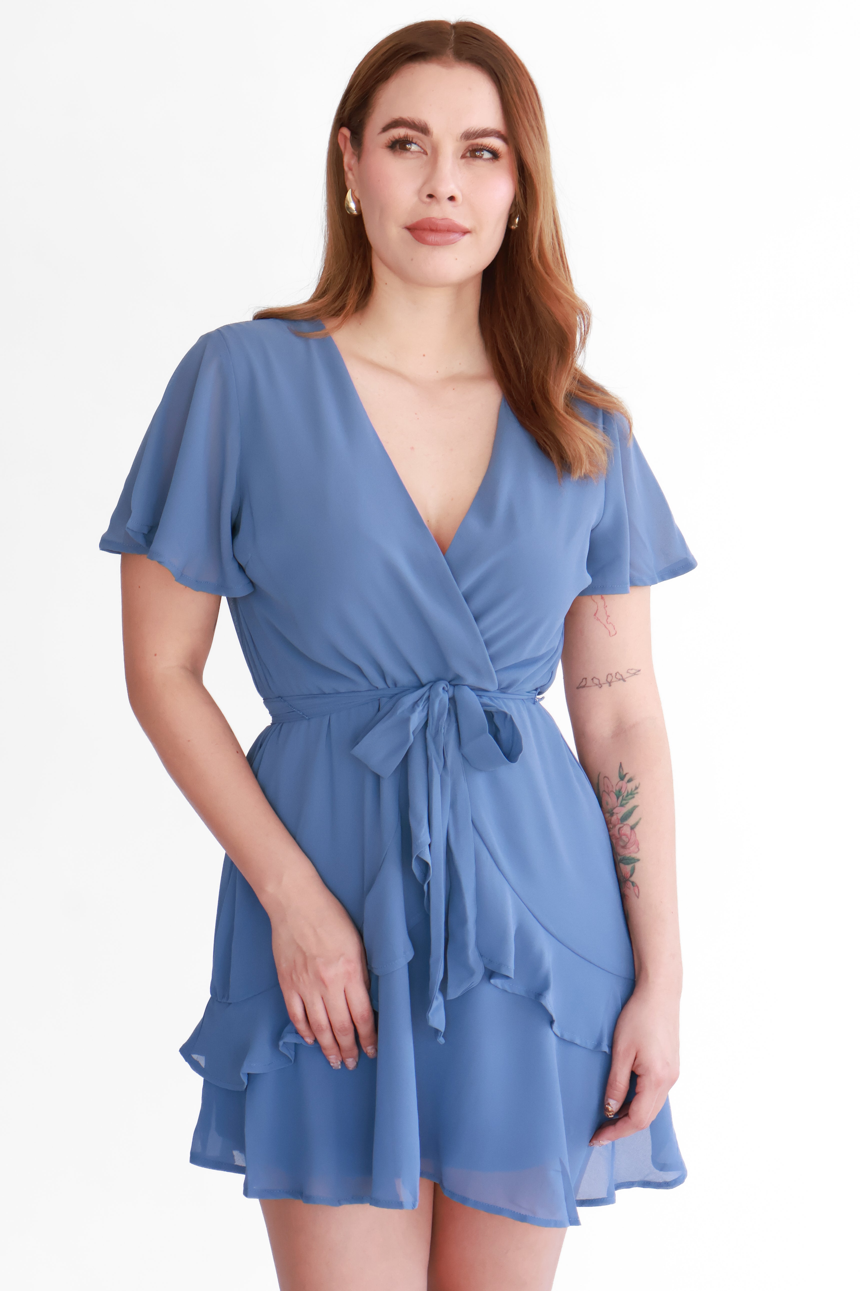 Vestido Corto con Olanes | $250 pz