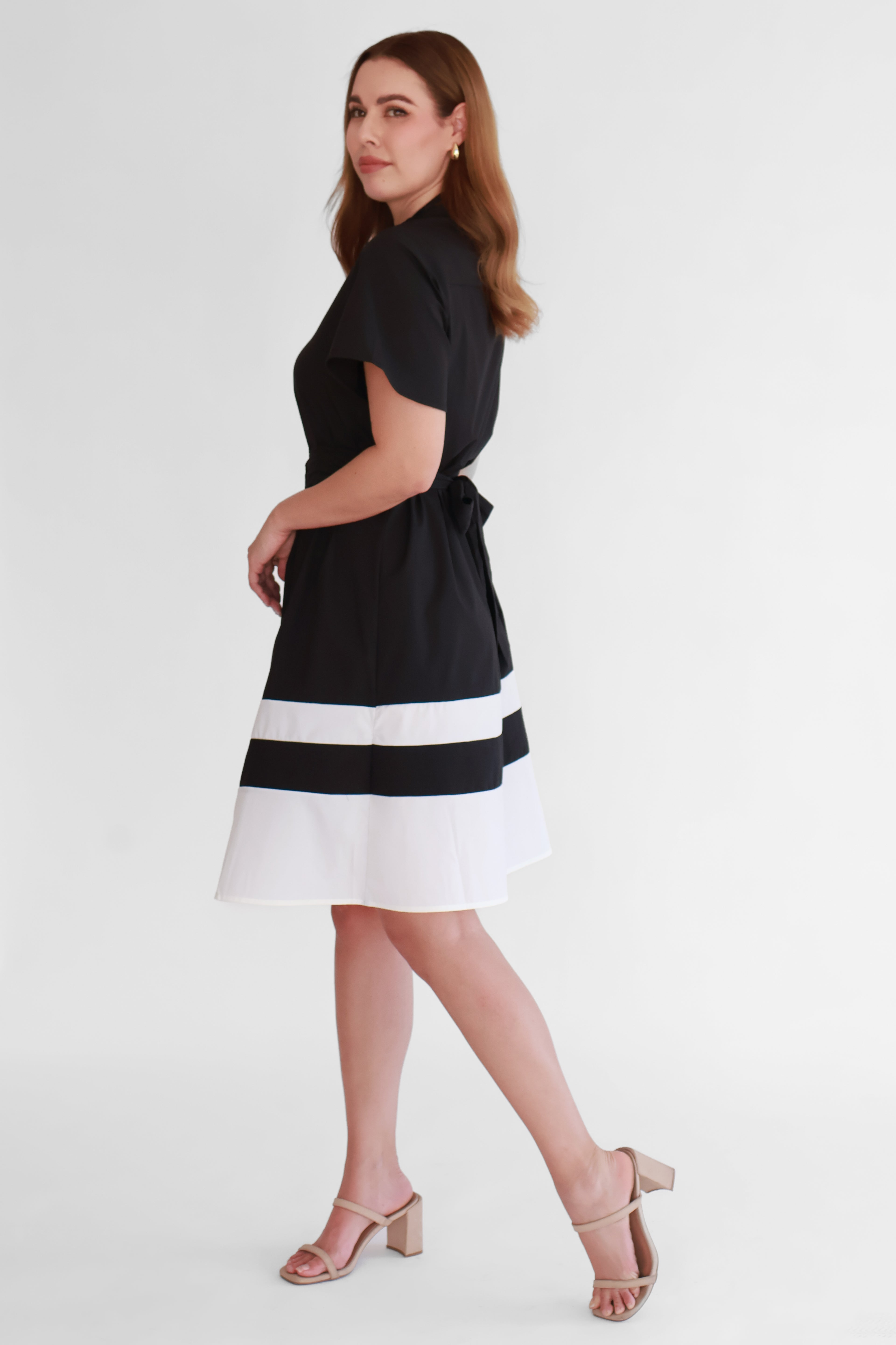 Vestido Camisero Combinado Negro | $360 pz