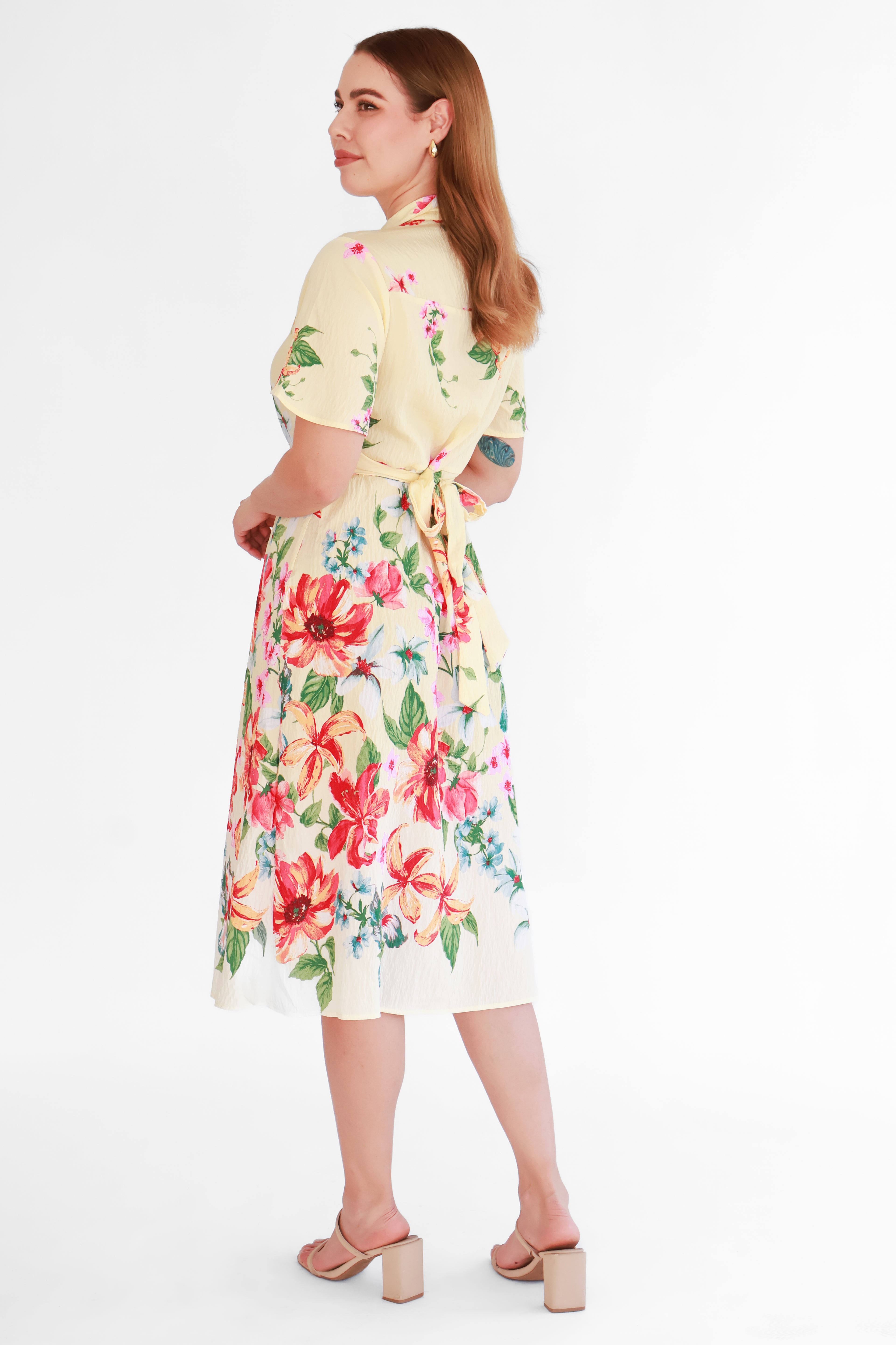 Vestido Camisero Floral Amarillo | $360 pz