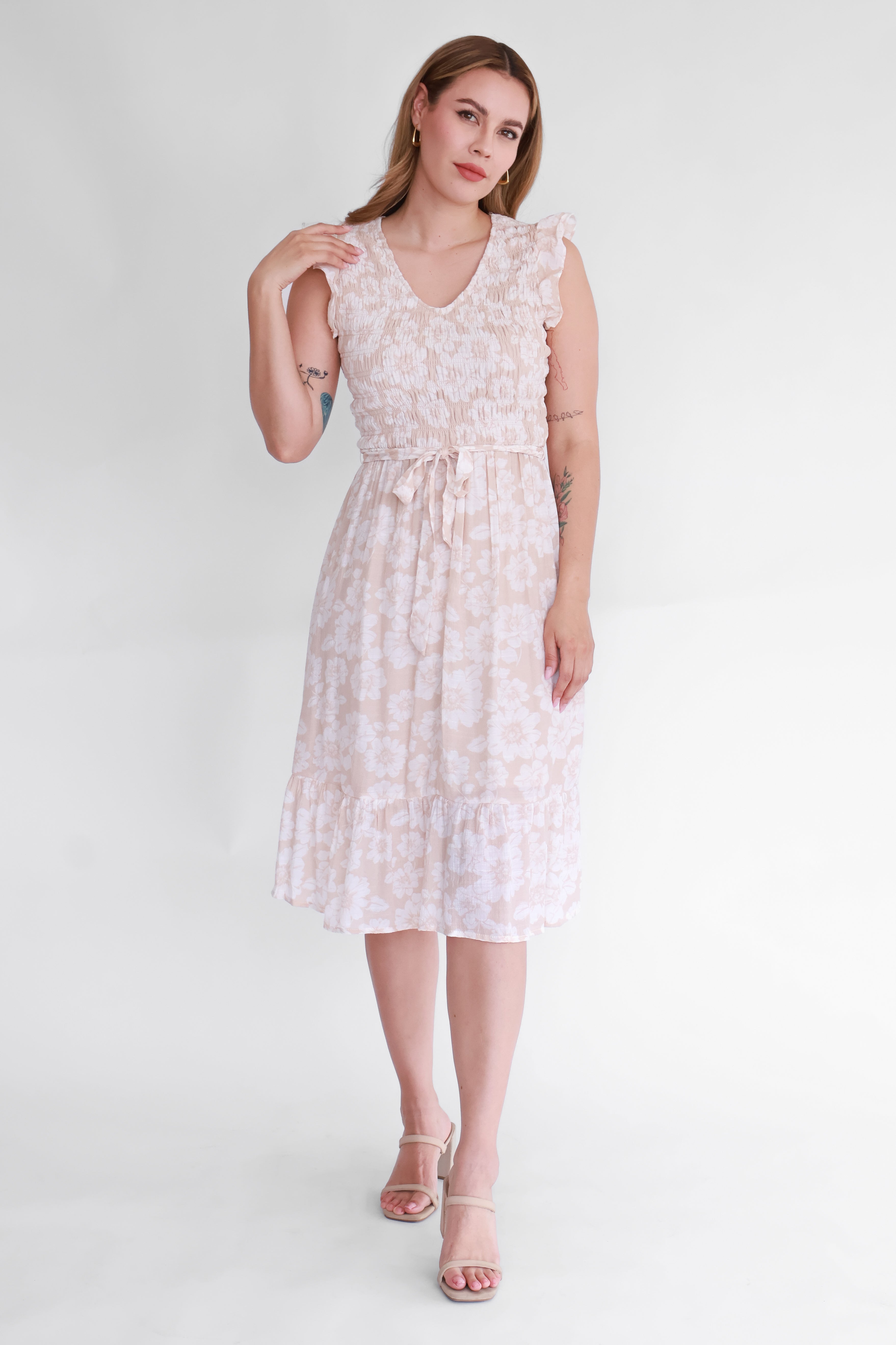 Vestido Midi Fruncido | $270 pz