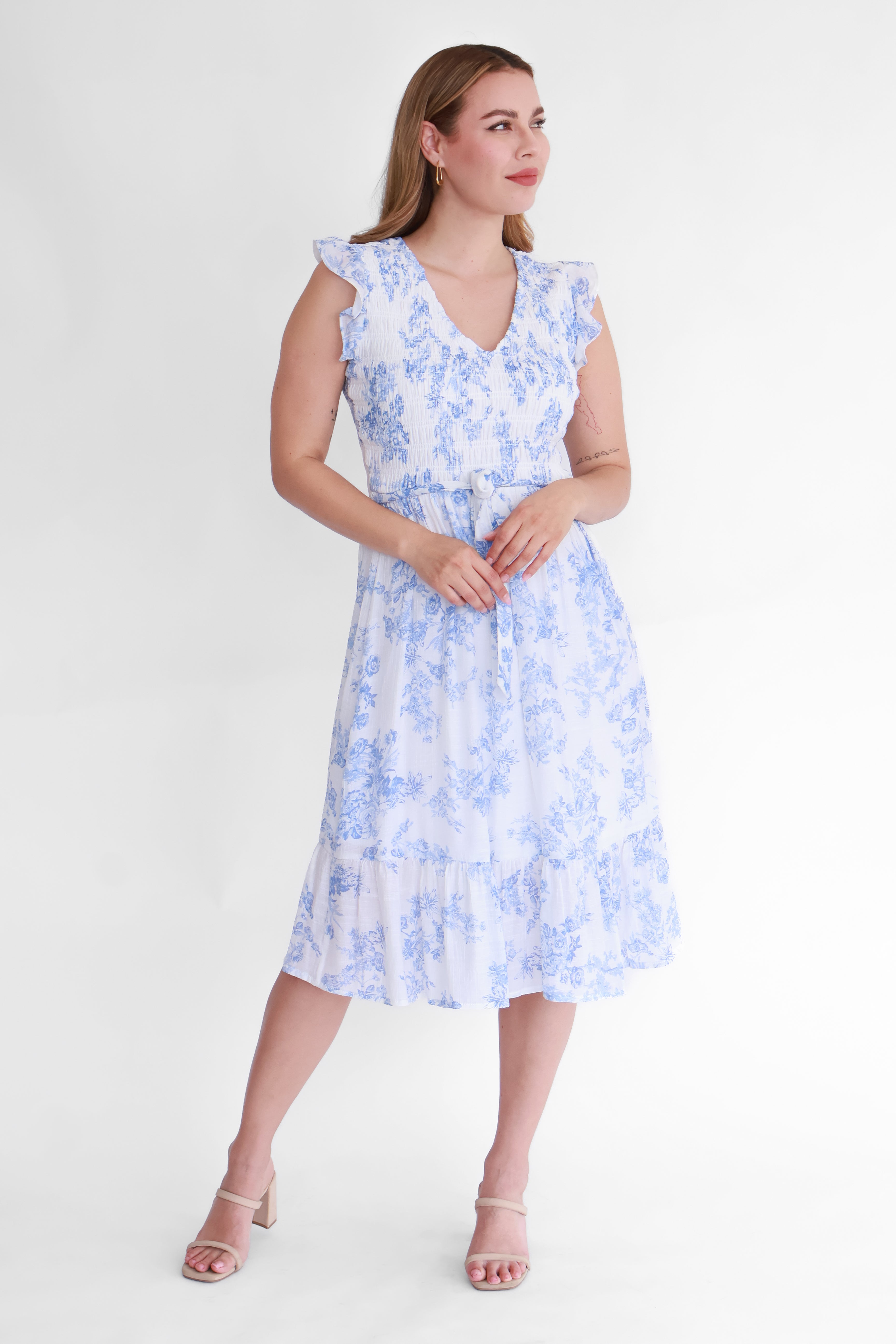Vestido Midi Fruncido | $270 pz