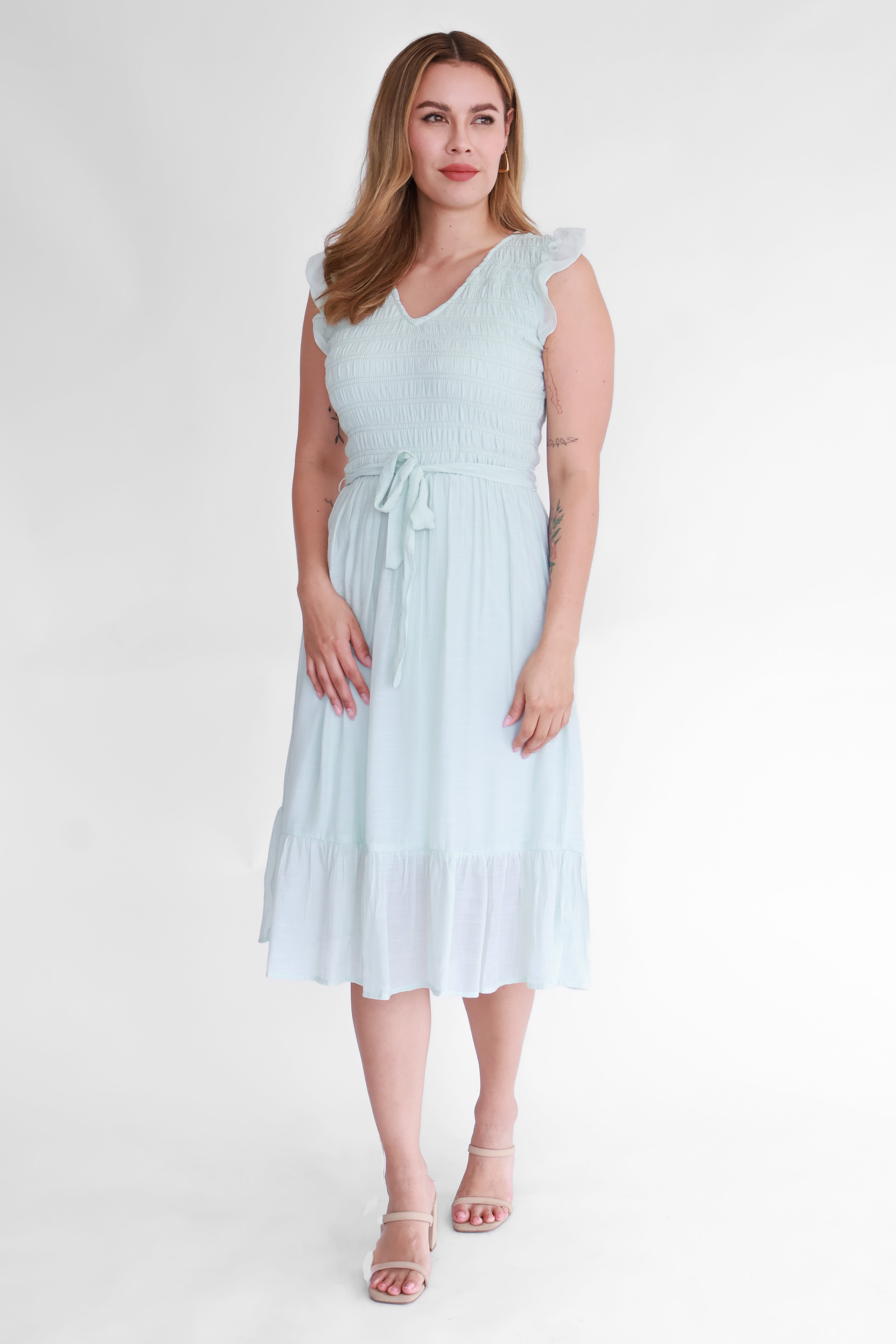 Vestido Midi Fruncido | $230 pz