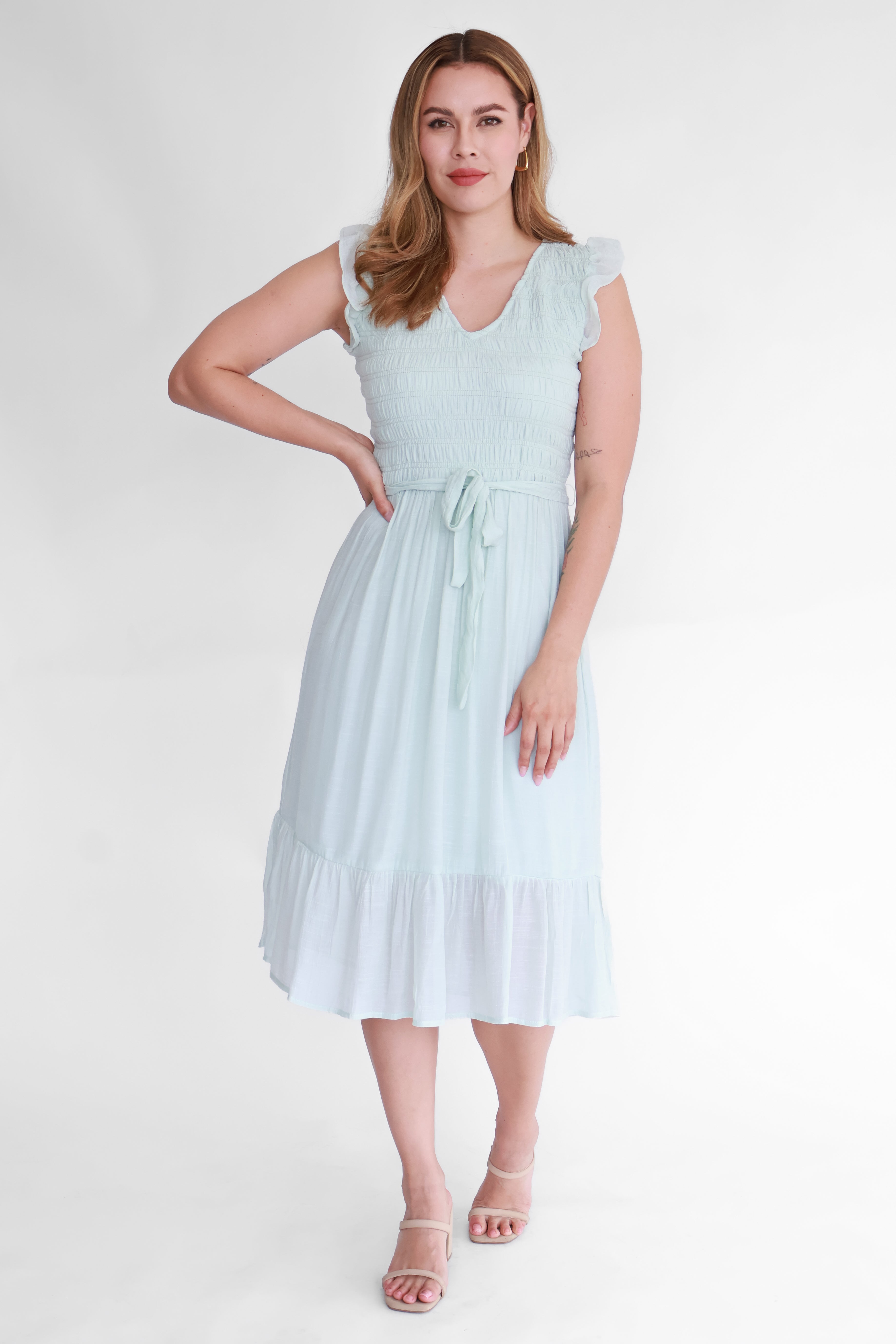 Vestido Midi Fruncido | $230 pz