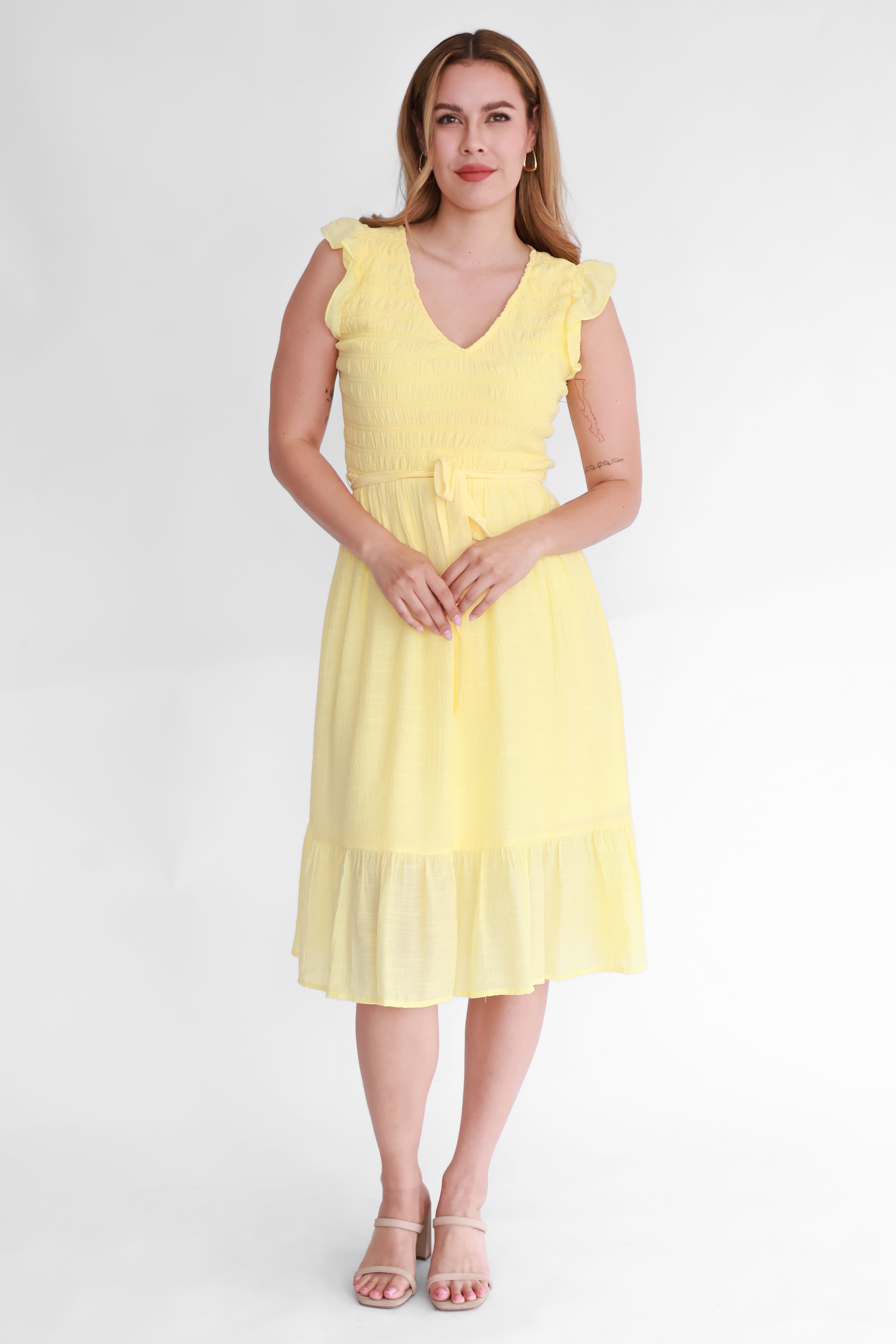 Vestido Midi Fruncido | $230 pz