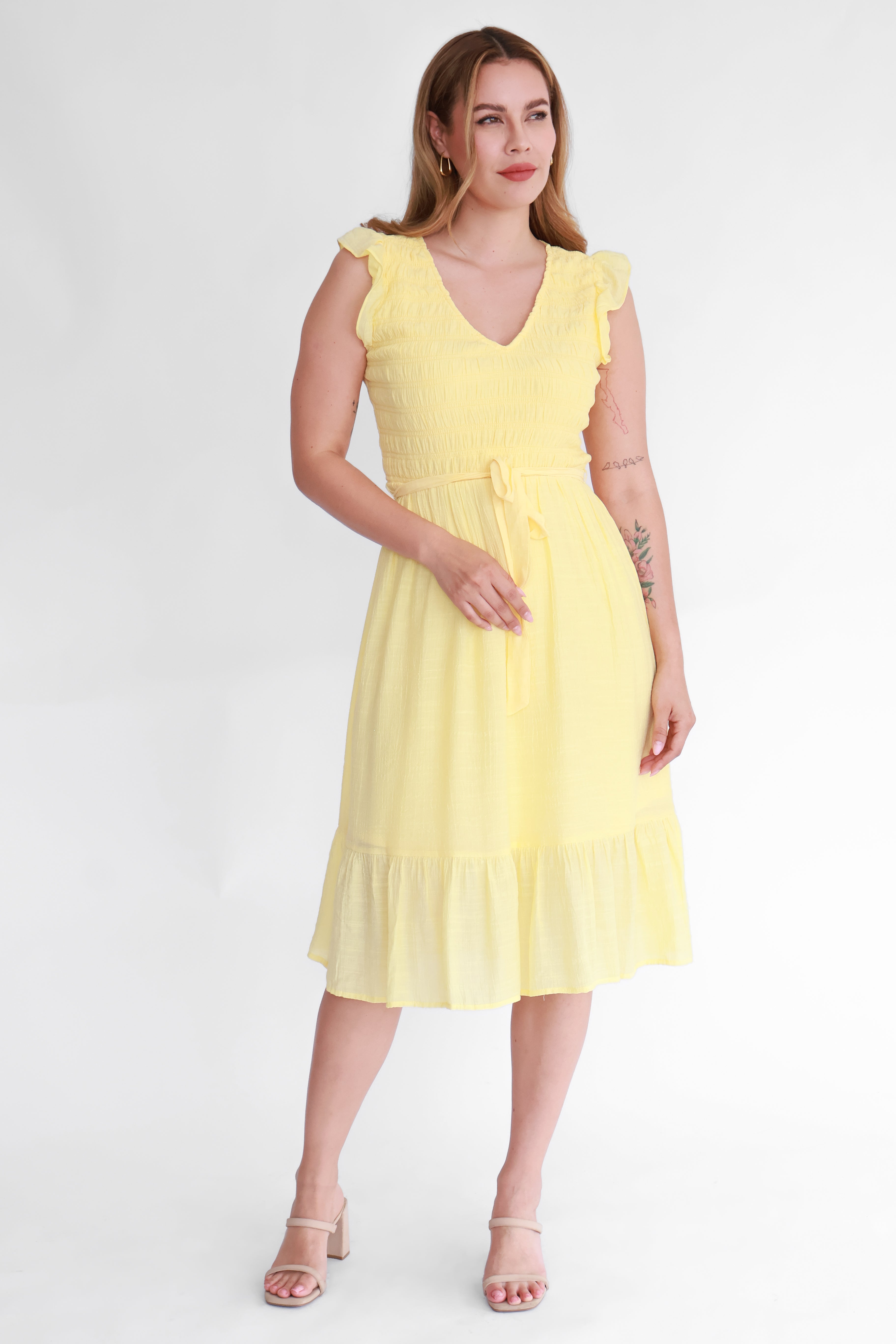 Vestido Midi Fruncido | $230 pz