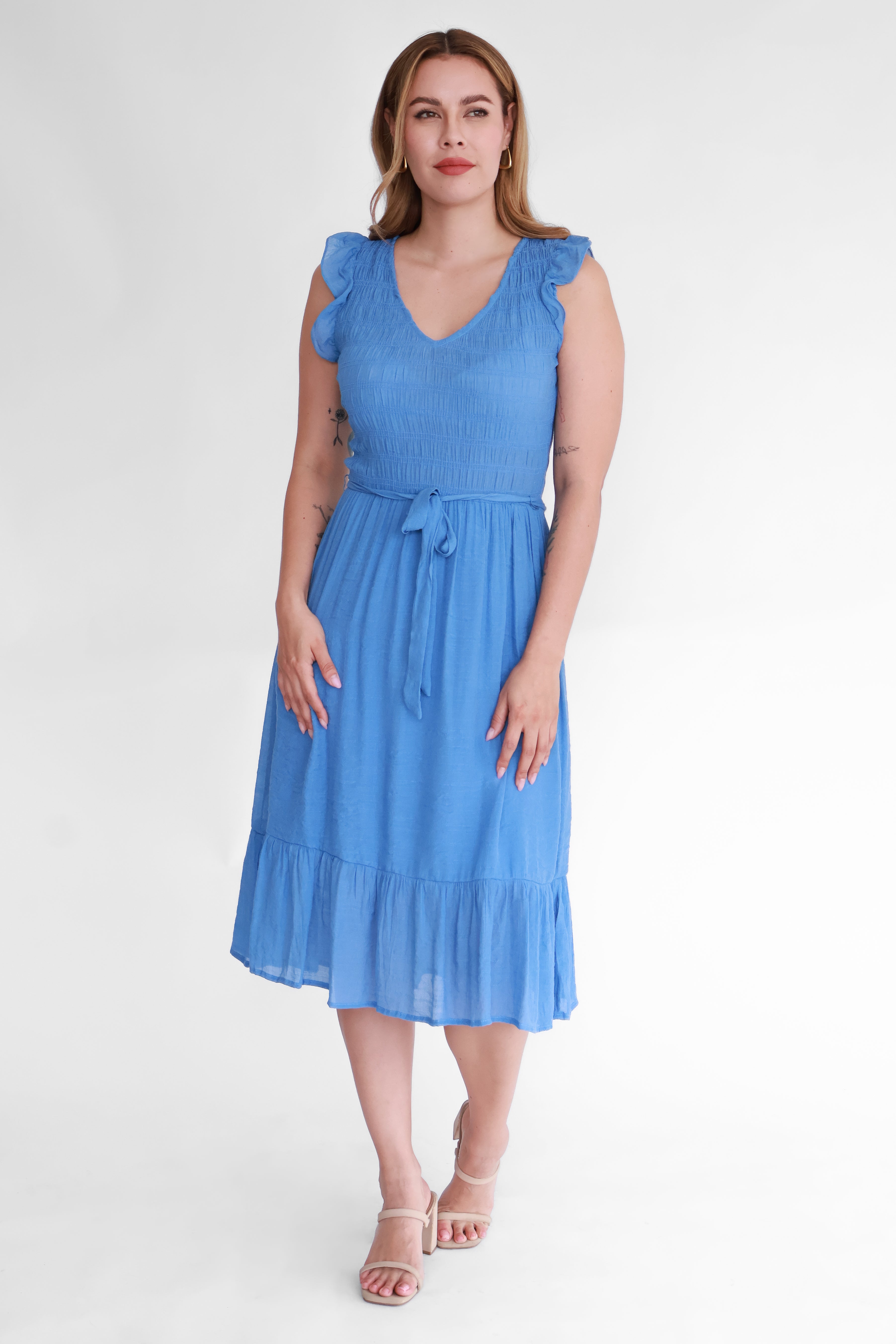 Vestido Midi Fruncido | $230 pz