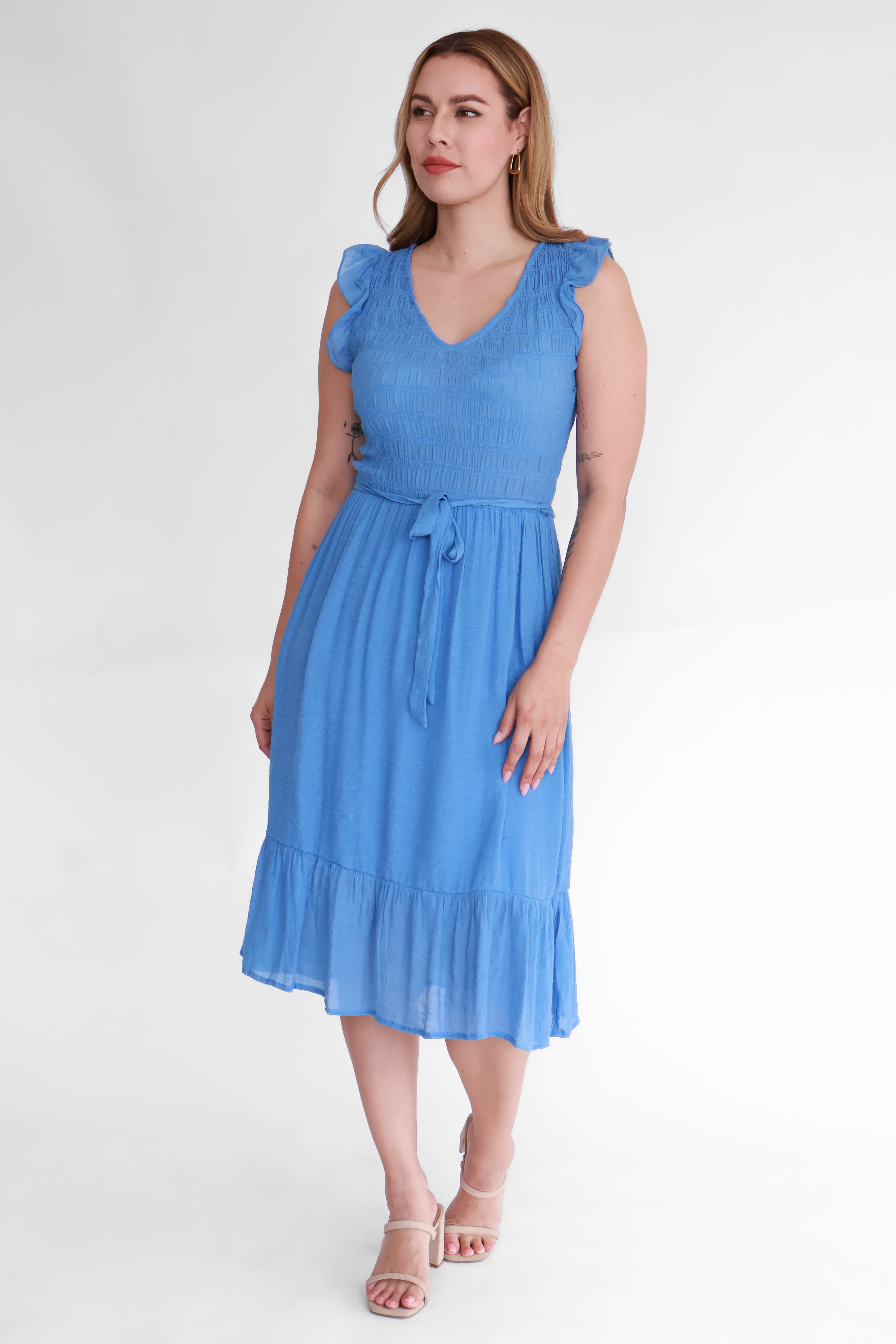 Vestido Midi Fruncido | $230 pz
