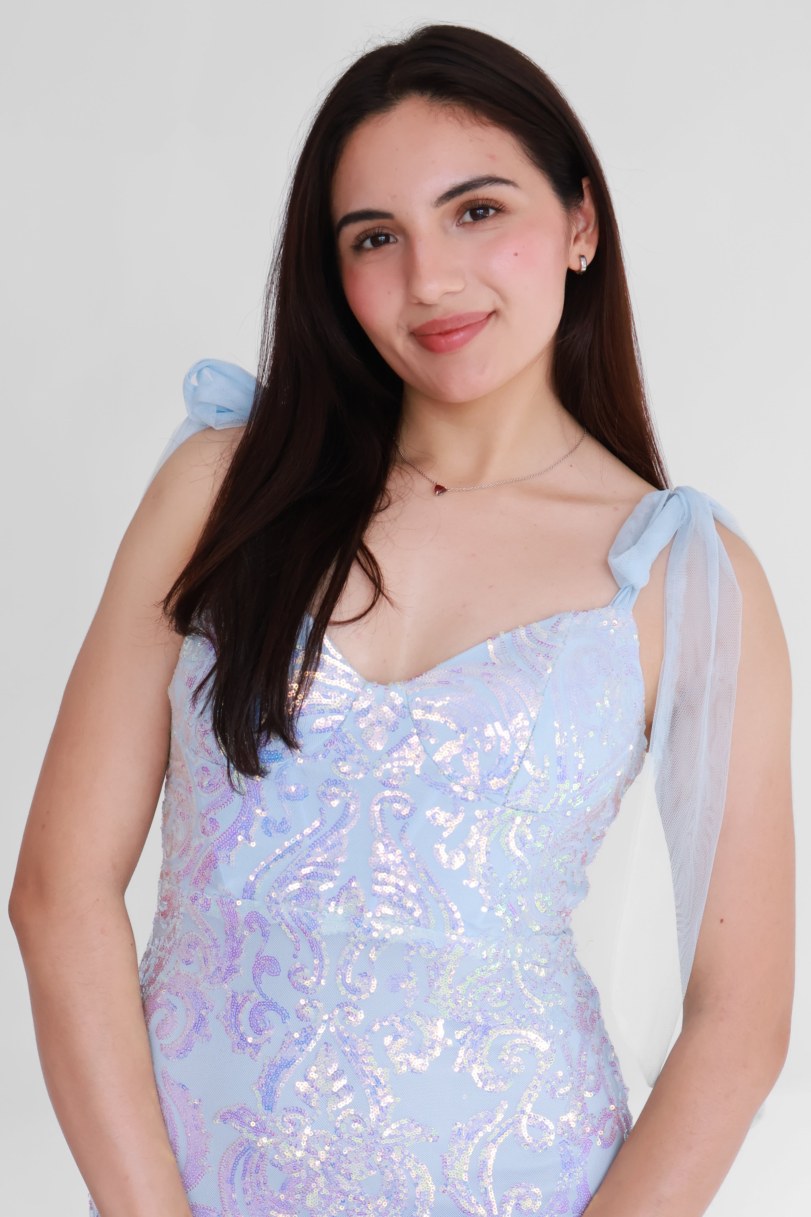 Vestido Sirena Azul Cielo con Lentejuelas | $950 pz