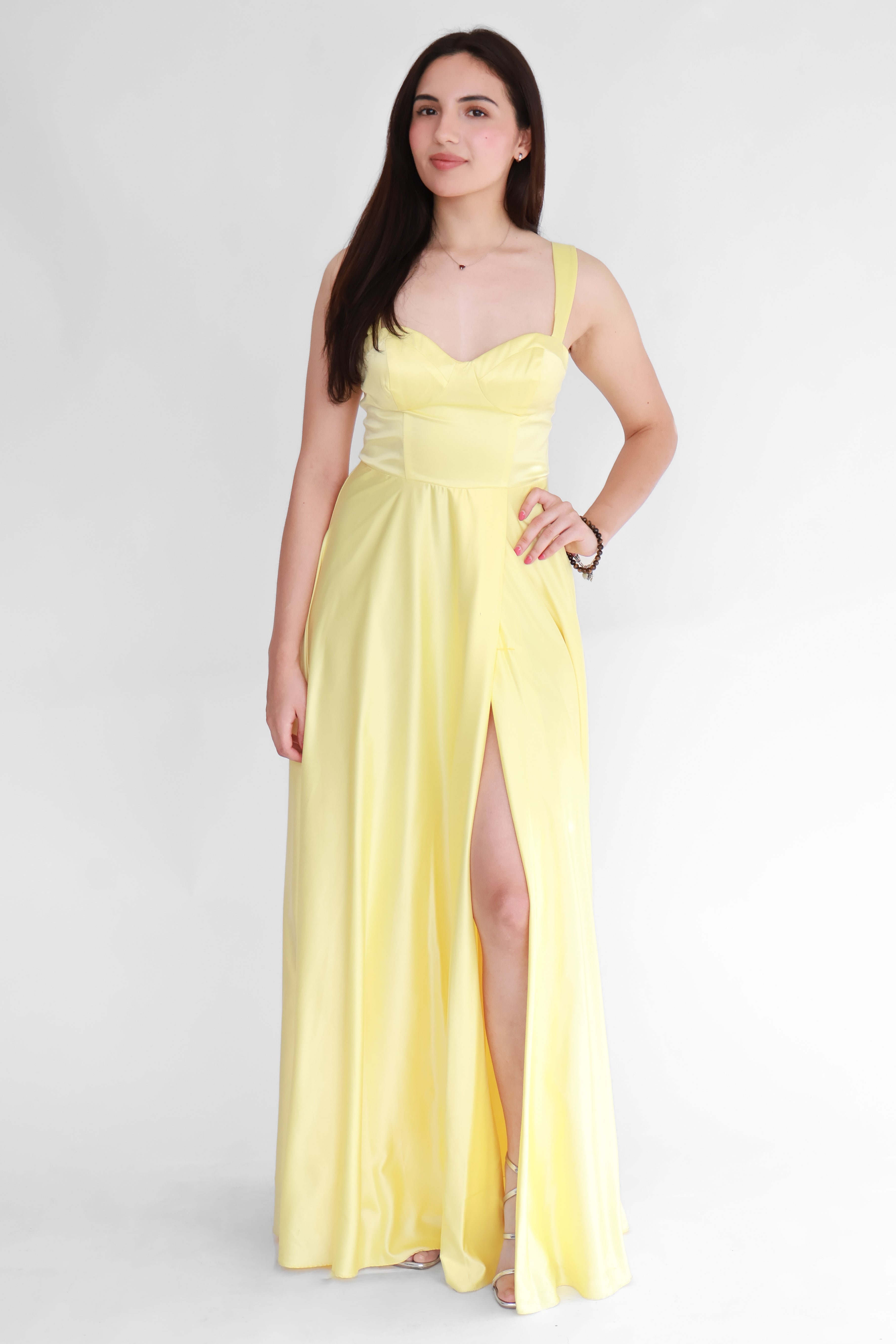Vestido Largo Amarillo con corset | $700 pz