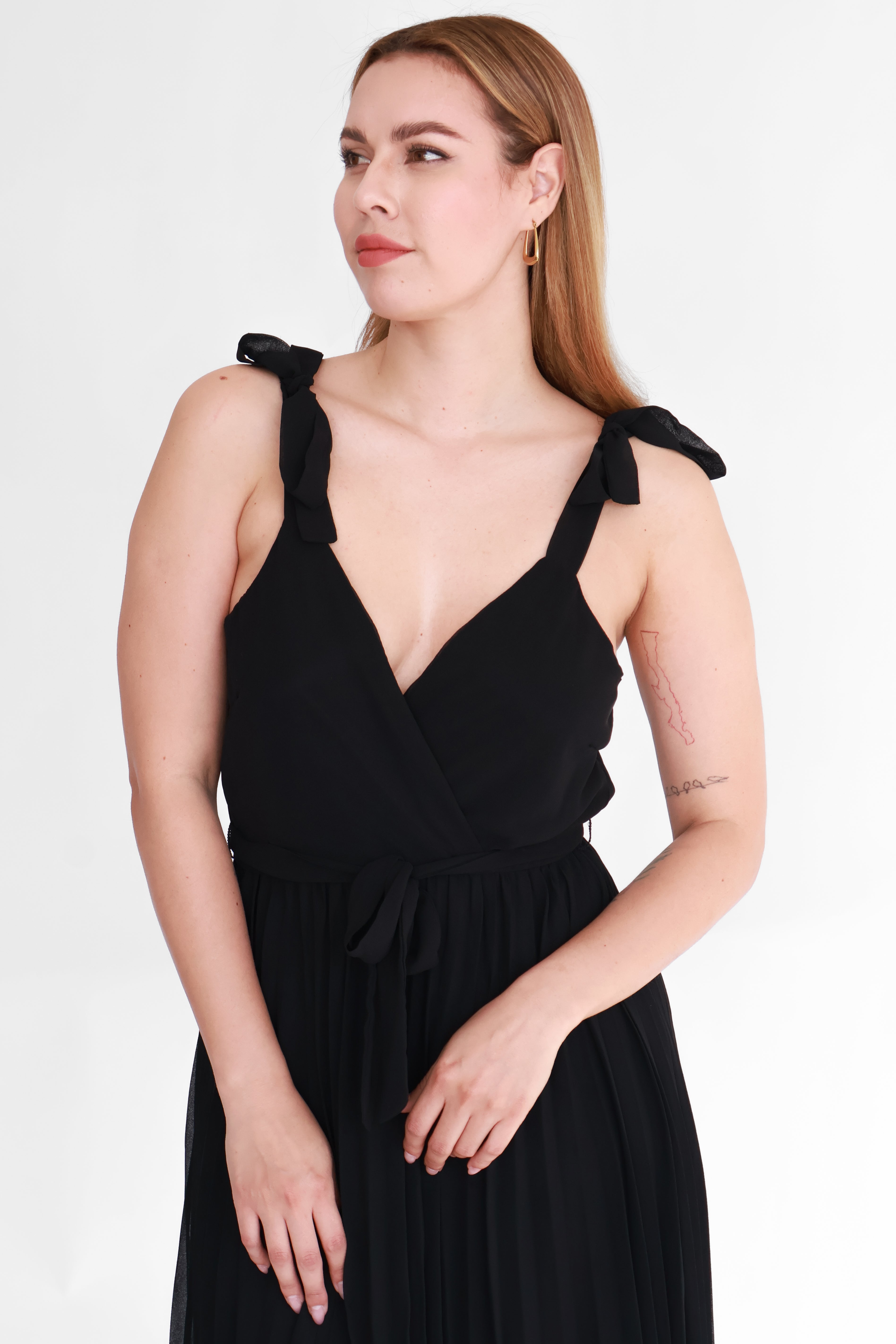 Vestido Midi Plisado Negro | $275 pz