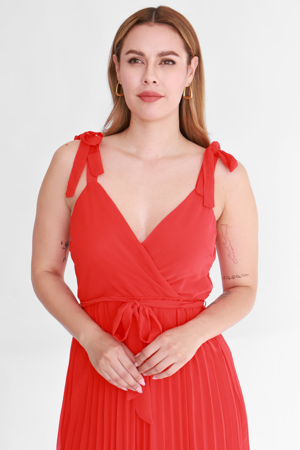 Vestido Midi Plisado Rojo | $275 pz