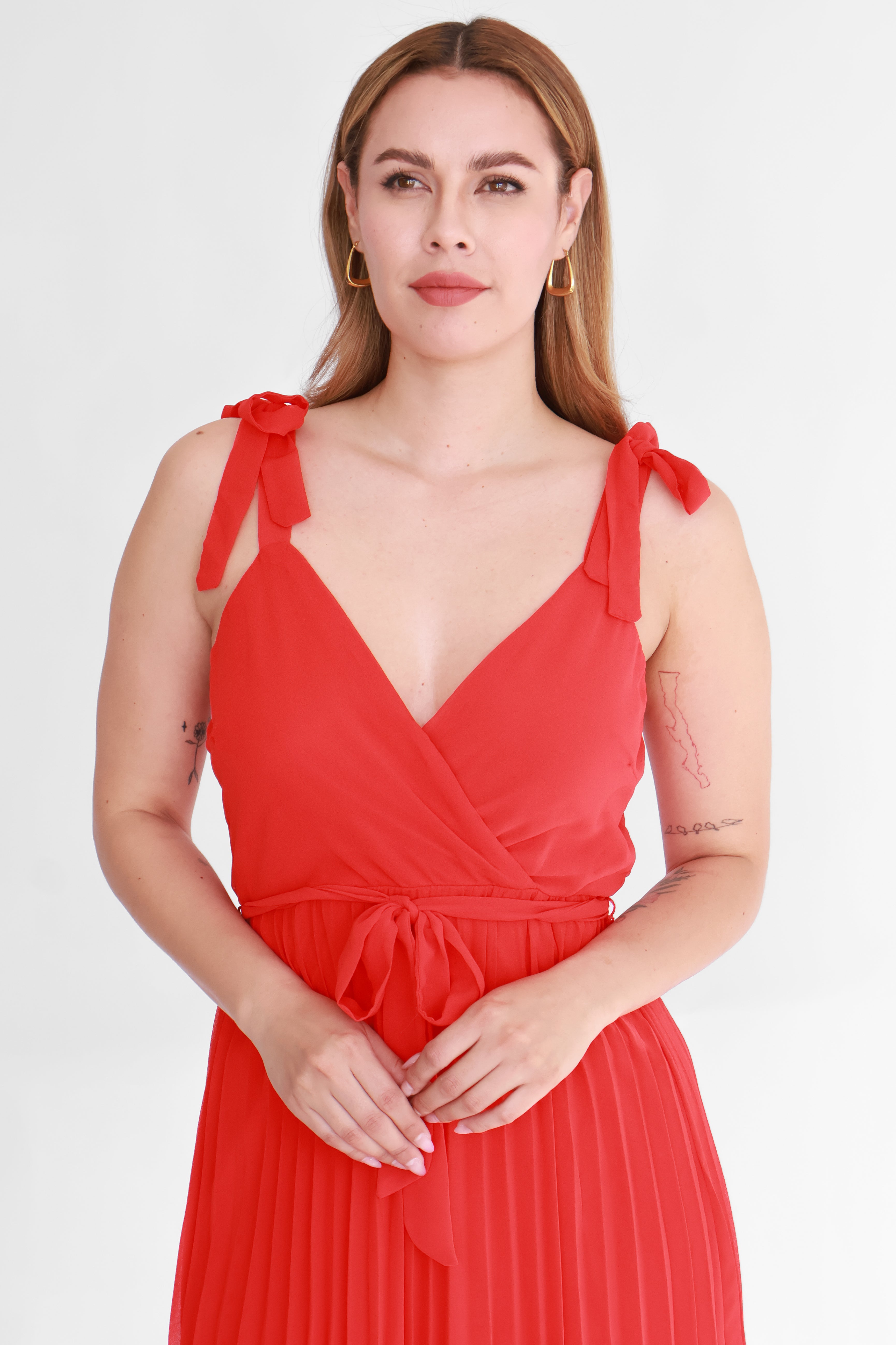 Vestido Midi Plisado Rojo | $275 pz