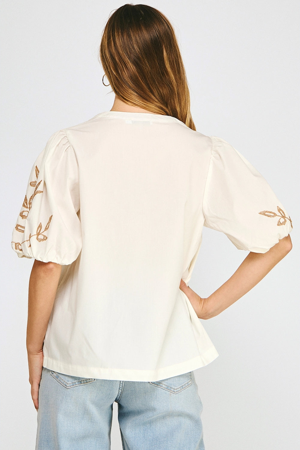 Blusa Blanca Bordada Floral