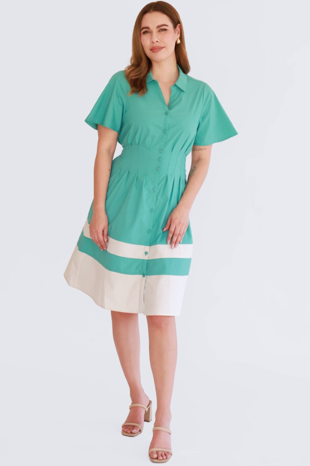 Vestido Camisero Combinado