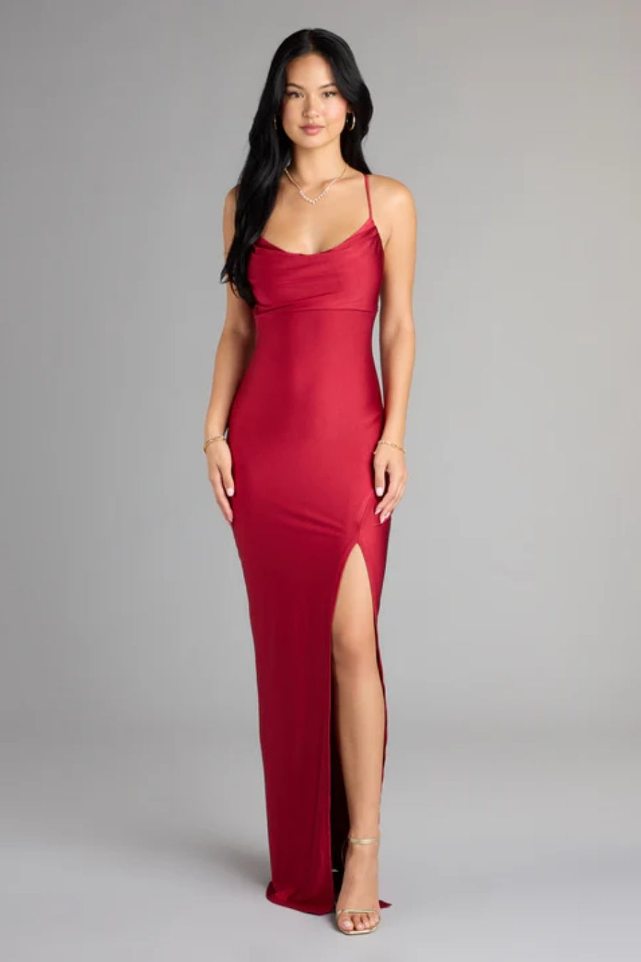 Vestido Largo Rojo Espalda Descubierta | $600 pz