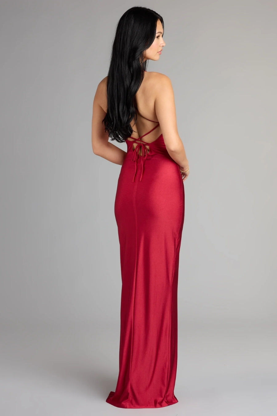 Vestido Largo Rojo Espalda Descubierta | $600 pz